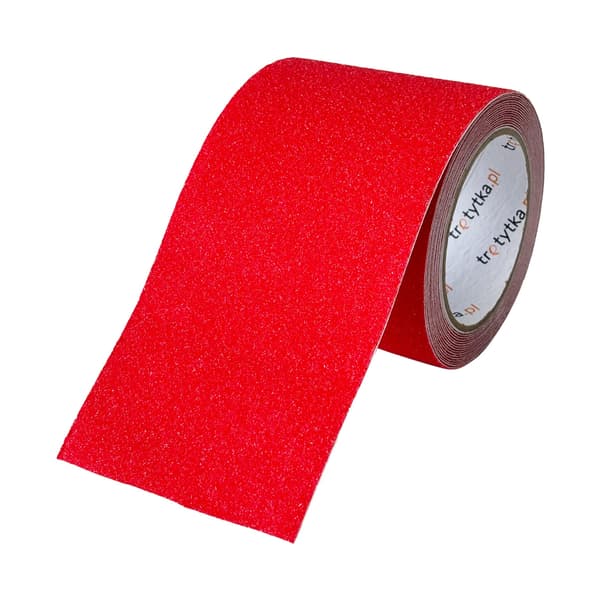 PVC halkskyddstejp, 100 mm x 5 m, röd