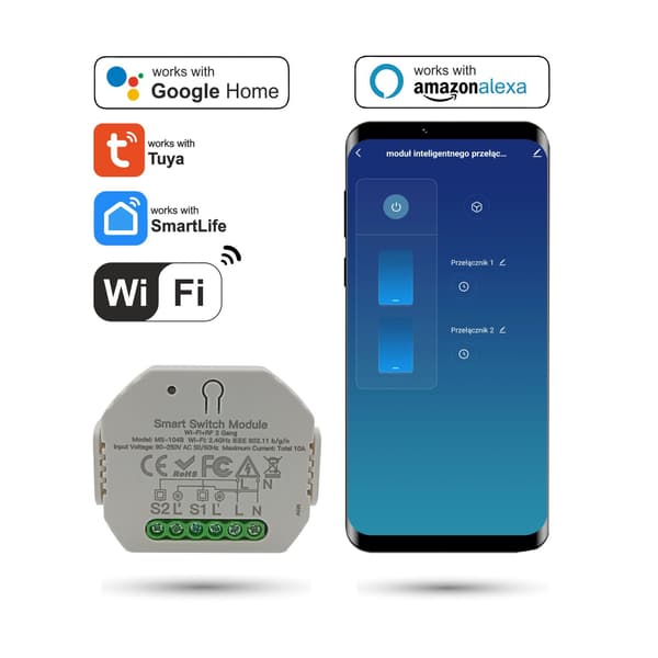 TUYA 2-kanals Wifi-belysningscontroller