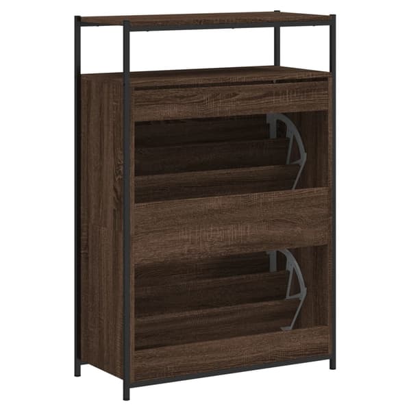 vidaXL skoskab brunt egetræ 75x34x112 cm