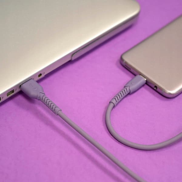 Maxlife USB - microUSB typ B laddningskabel 1 m lila