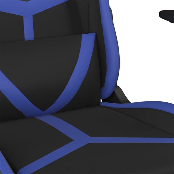 vidaXL gamingstol, sort og blå, kunstlæder