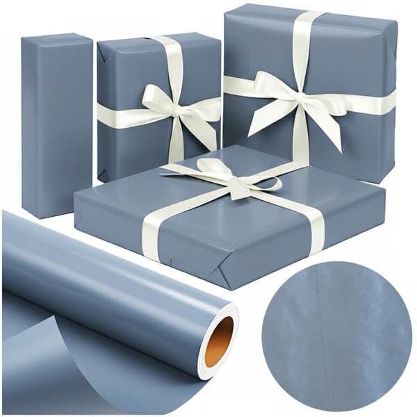 Metalliskt papper Blått silver Extra starkt 38 cm x 20 m