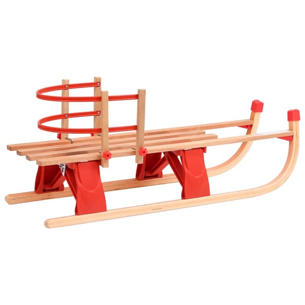 vidaXL foldbar slæde med ryglæn 119 cm træ