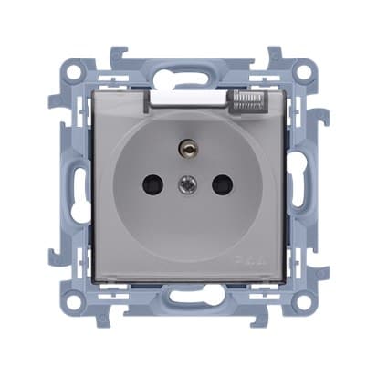 Stikdåse til IP44-version med pakning - transparent klap (modul)