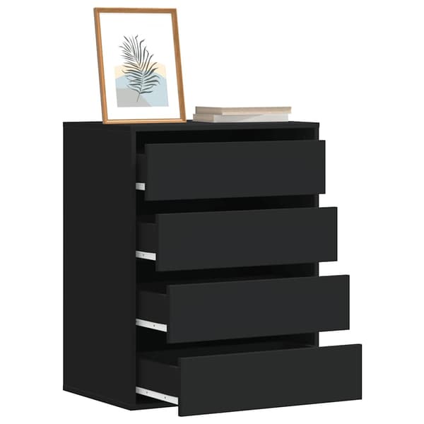 vidaXL kommode, sort, 60x41x76 cm, træbaseret materiale
