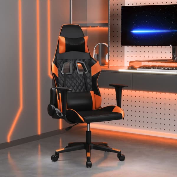 vidaXL gamingstol, sort og orange, kunstlæder