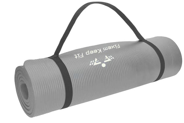 YOGAMÅTTE 1,5 cm GRÅ 190x63 cm