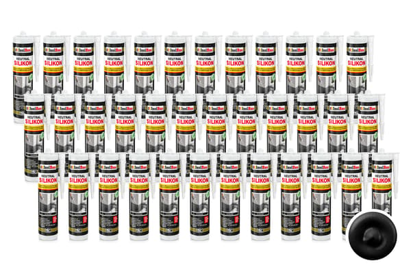 IsolBau Neutral Silikone Sort Neutralsilikone 36 x 300ml