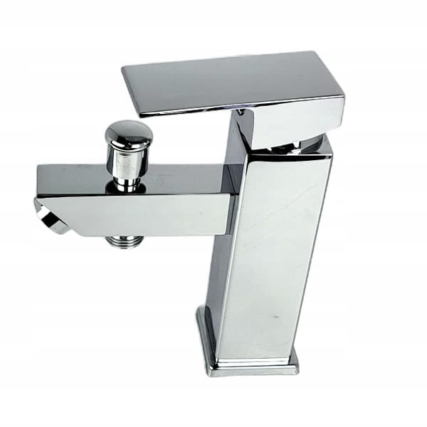 Badekar-/håndvaskarmatur med enkelthulsomskifter, krom