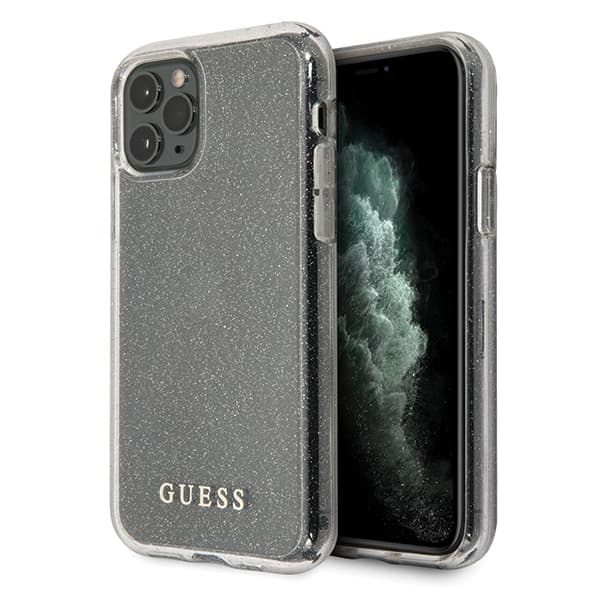 Guess Glitter-etui til iPhone 11 Pro, sølv