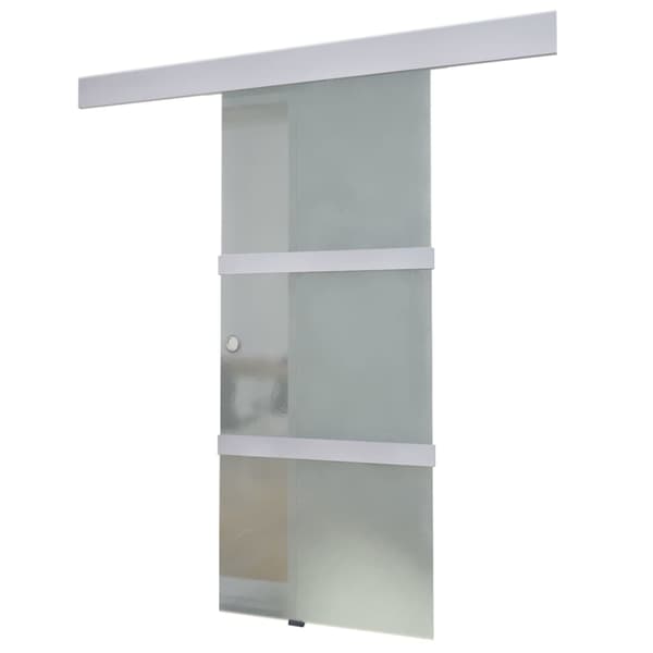 vidaXL skydedør, glas og aluminium, 178 cm, sølv