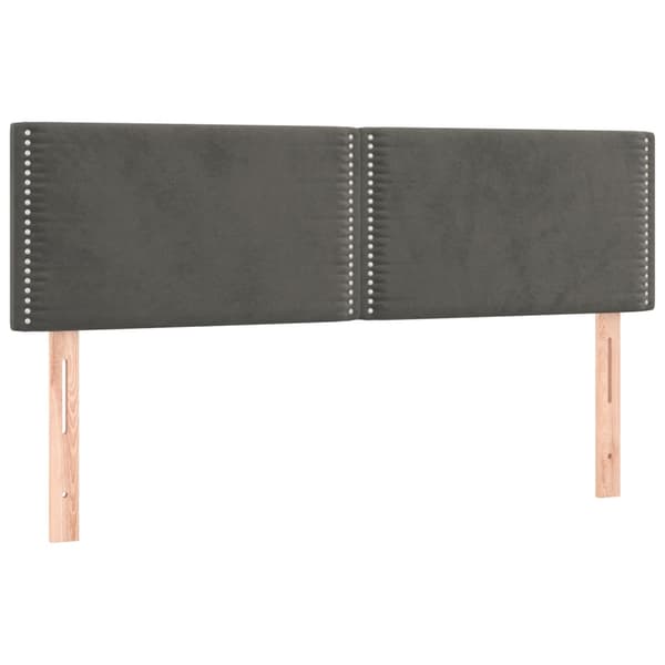 vidaXL Sängynpäädyt, 2 kpl, tummanharmaa, 72x5x78/88 cm, sametti