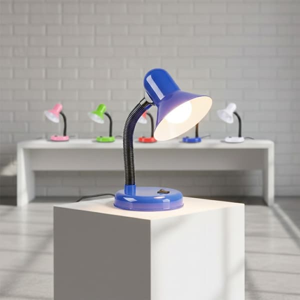 Mentor Blå Skrivbordslampa 1xE27