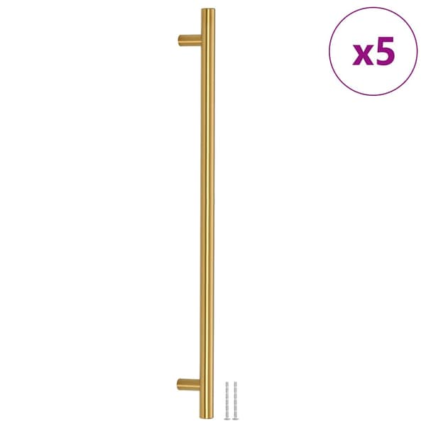 vidaXL skabsgreb, 5 stk., guld, 480 mm, rustfrit stål