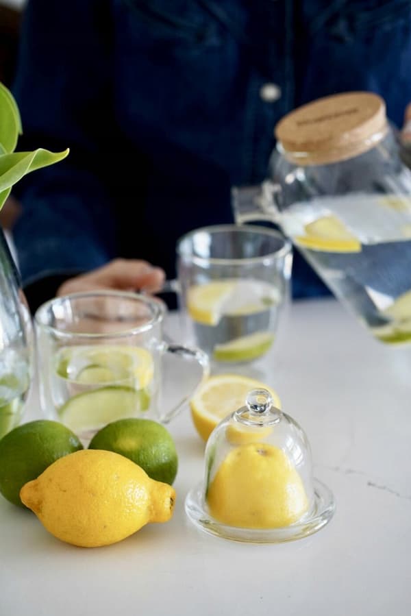 Glasbeholder med stativ til citron, lime, kage, banket, 9,5 cm