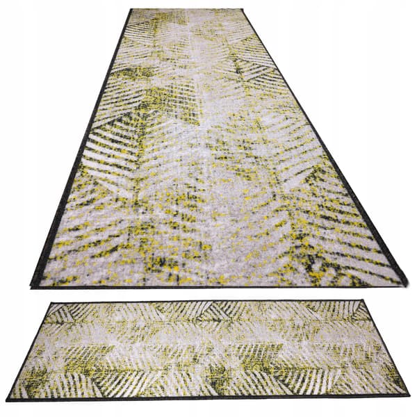 [5] Fløjlstæppe til hjemmet 67x250cm Spindelvæv Gul D6877