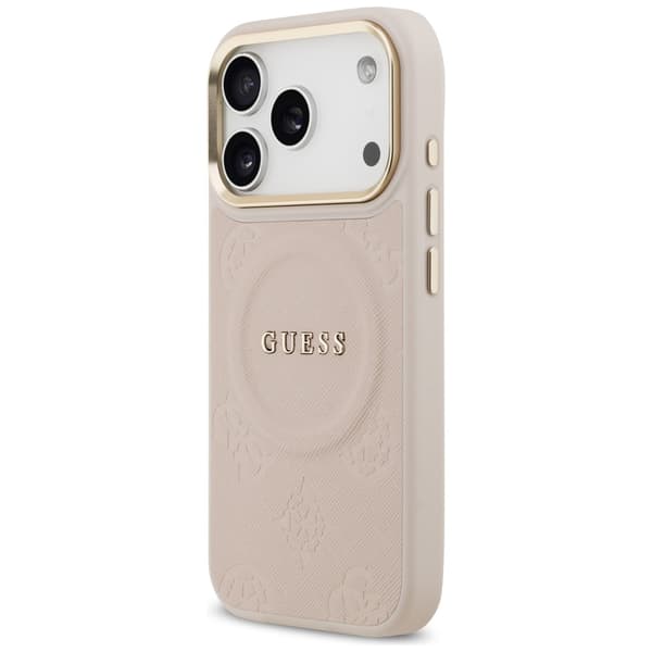 Guess Peony Hot Stamp MagSafe-etui til iPhone 17 Pro i lyserødt