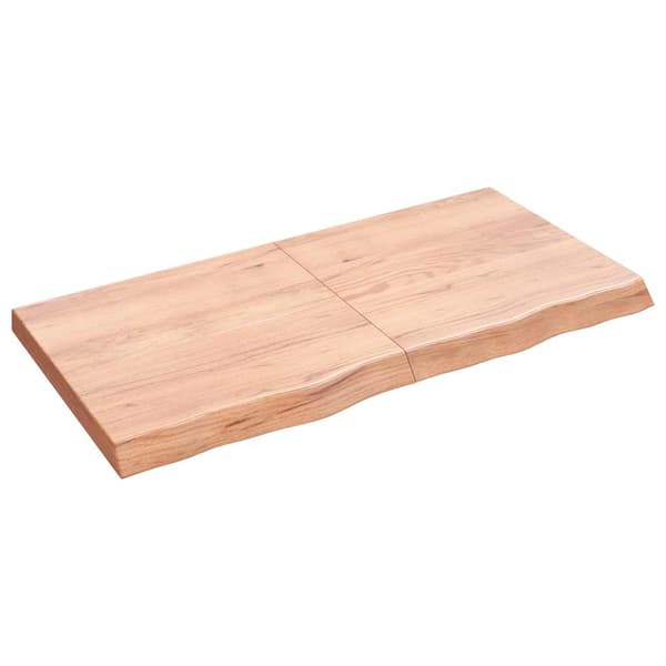 vidaXL bordplade lysebrun 120x60x(2-6)cm massivt egetræ