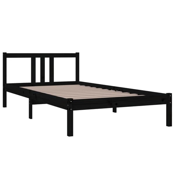 vidaXL sengestel sort massivt træ 100 x 200 cm