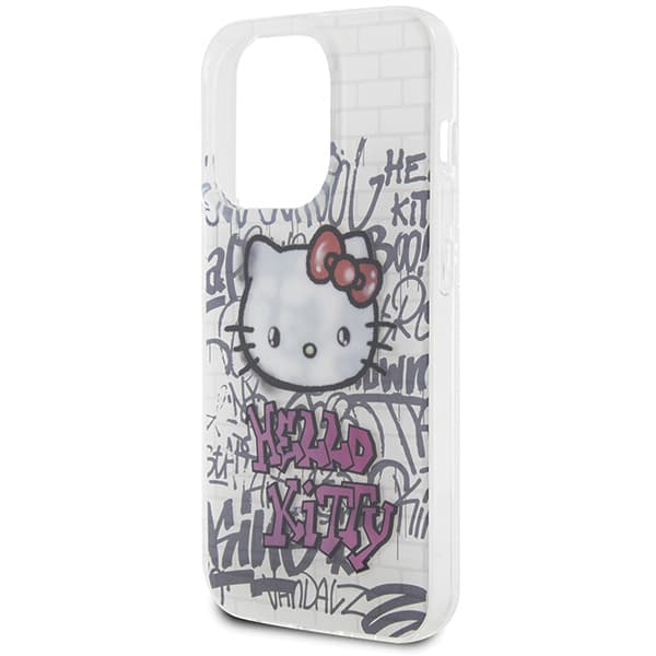 Hello Kitty IML Kitty On Bricks Graffiti-skal till iPhone 15 Pro, Vitt