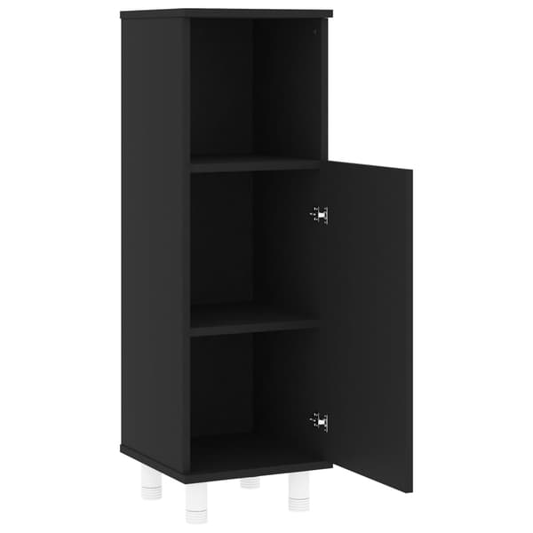vidaXL badeværelsesskab sort 30x30x95 cm spånplade