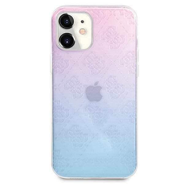 Guess 4G 3D Pattern Collection-cover til iPhone 12 mini, blå og pink