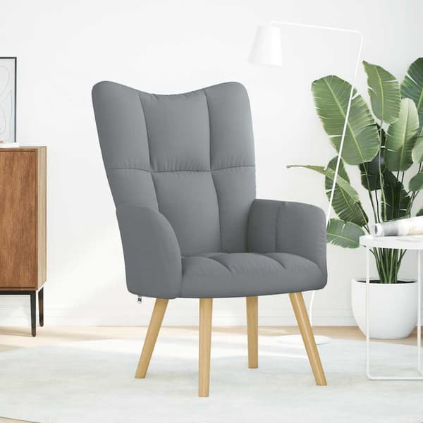 vidaXL Loungefåtölj, ljusgrå, tygklädsel