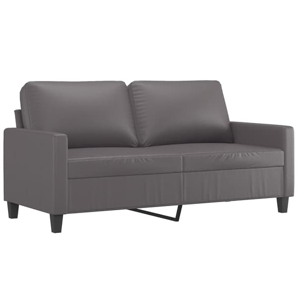 vidaXL 2-sitssoffa, grå, 140 cm, konstläder
