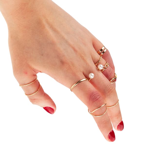 TG66796 RINGSET MED GULD BOHO RETRO RINGAR
