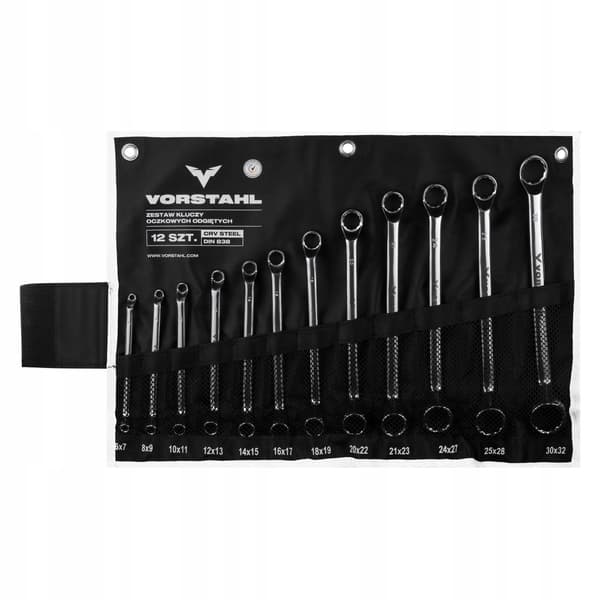 KIINTOKIINTOAVAINSARJA, Kulma, CrV-teräs, 12 kpl, 6-32 mm, Vorstahl