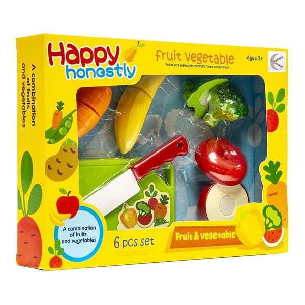 Frukt- och grönsaksskärset med bräda och kniv