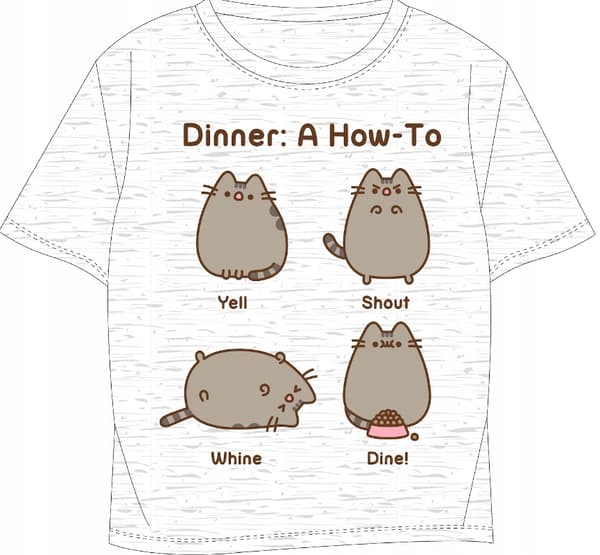 Pusheen Kitty T-shirt piger bomuld grå 146/152