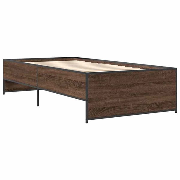 vidaXL Sängram brun ek 90x190 cm träbaserat material