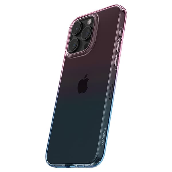 Spigen Liquid Crystal-cover til iPhone 15 Pro, blå og pink