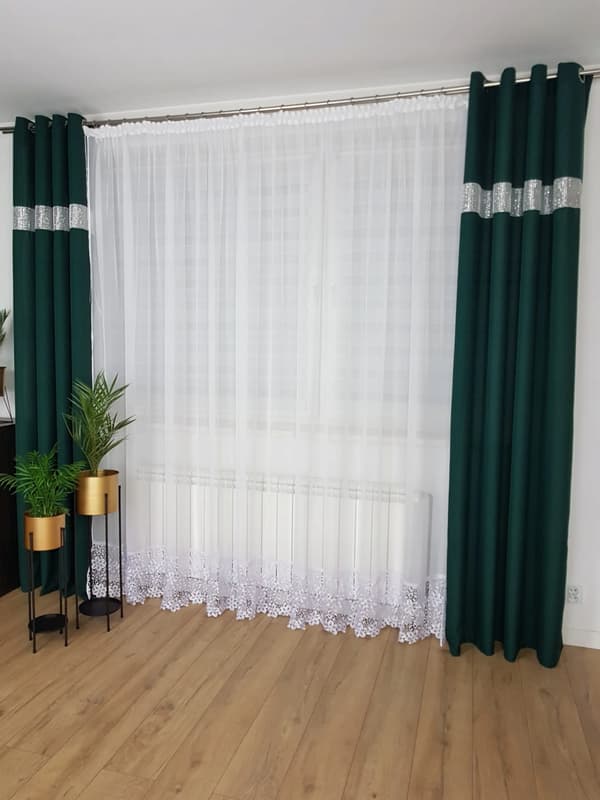 Pitkä verho guipure-pitsillä 600/250cm