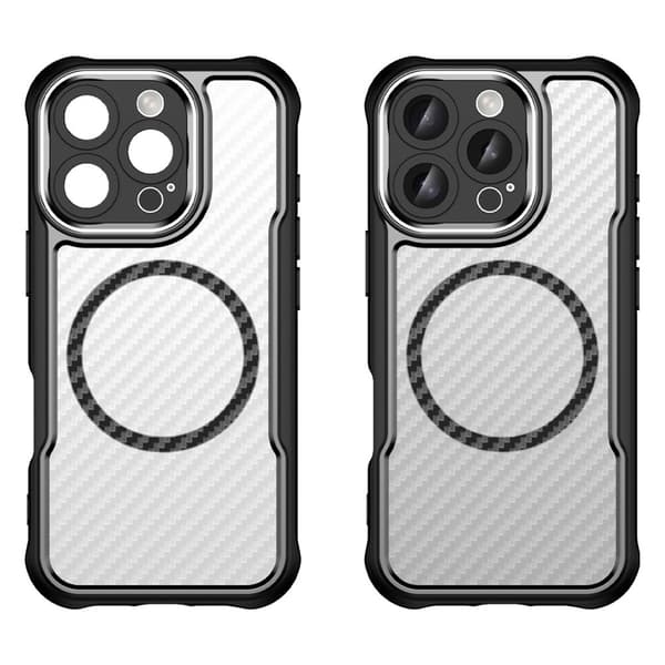 iPhone 16 Pro-cover, Fusion Hybrid Carbon, MagSafe-resistent, sort