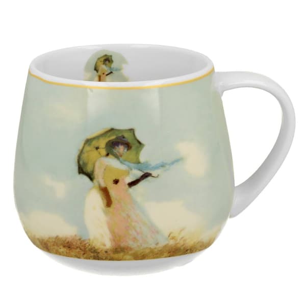 Monet Kvinna med parasoll tunna mugg