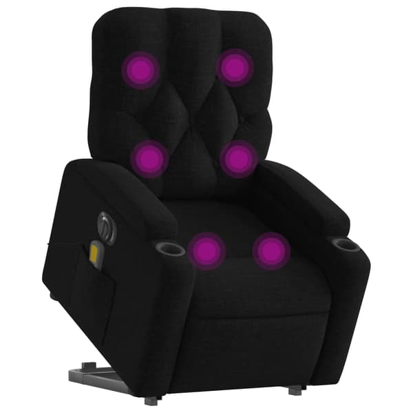 vidaXL elektrisk liftmassagestol lænestol sort