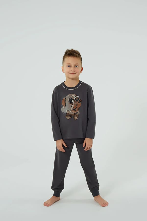 140D pojkpyjamas långärmad, långbyxor 4 år