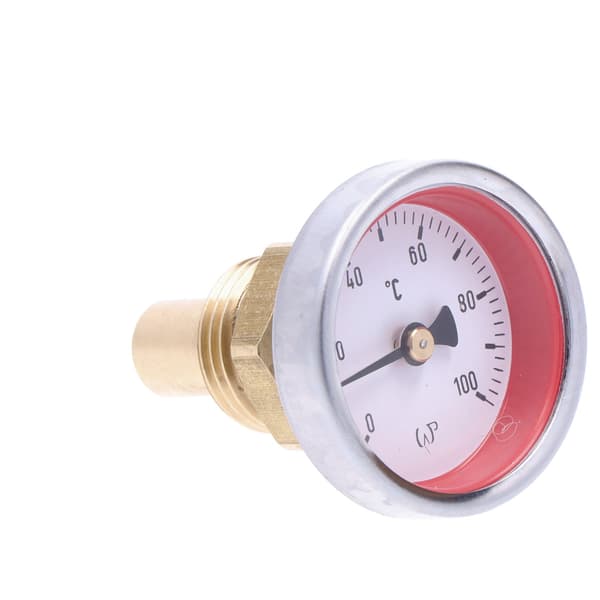 100 °C termometer med röd urtavla