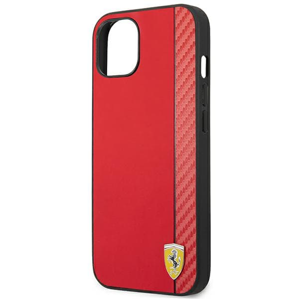 Ferrari Carbon-cover til iPhone 14 Plus, rød