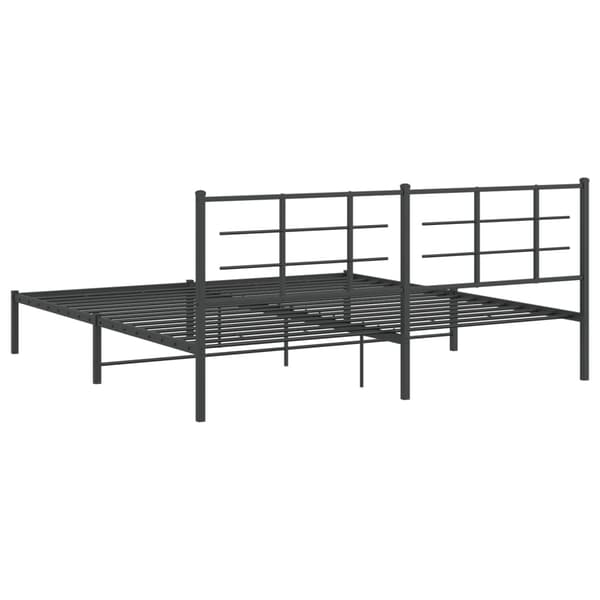 vidaXL metalsengestel med hovedgærde sort 193x203 cm