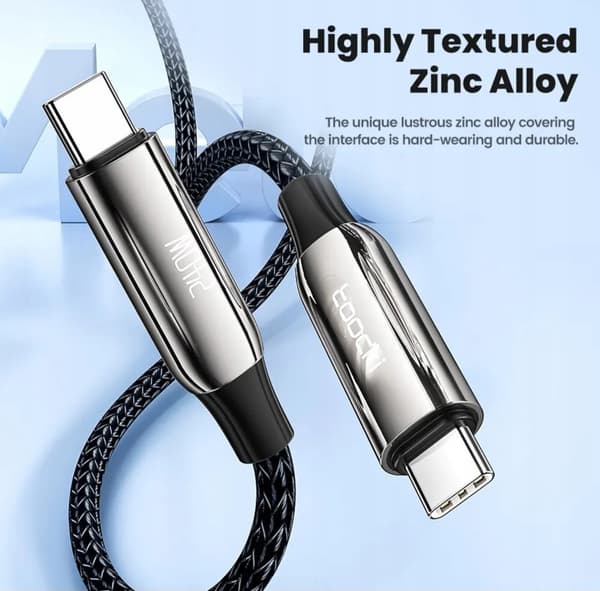 Toocki 240W snabbladdningskabel 2m USB-C/USB-C stark kabel 2 meter