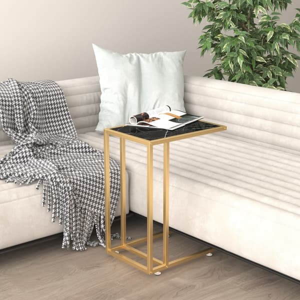 vidaXL computer sidebord sort marmor 50x35x65 cm