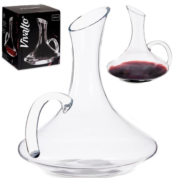 Glasvinkaraffel 1,5 l rund med hank