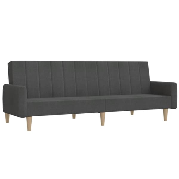 vidaXL 2-sits bäddsoffa, mörkgrå, klädd i tyg