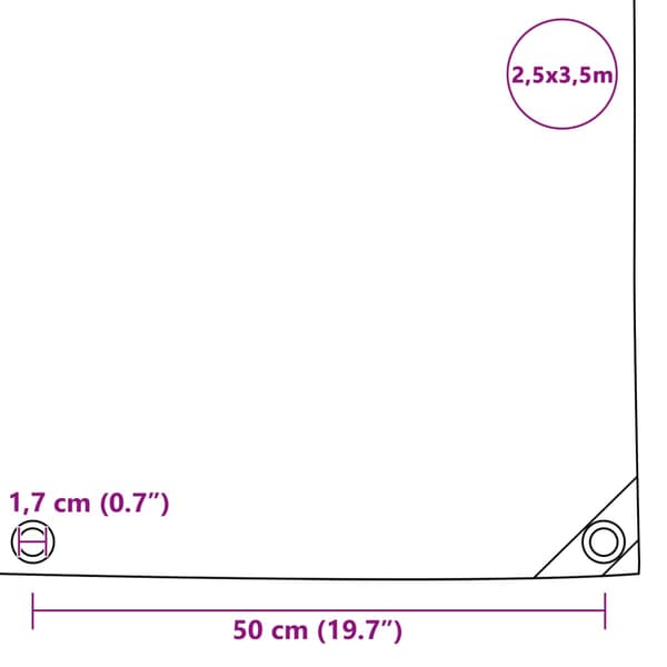 vidaXL Pressu 650 g/m², 2,5 x 3,5 m, harmaa