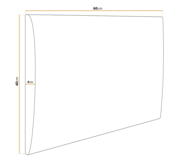 Polstret panel 60x40 Magic Velvet 2241 (Grå)