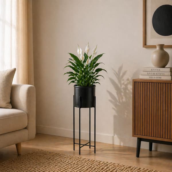 Blomstativ med låg 75 cm sort