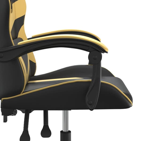 vidaXL gamingstol, sort og guld, kunstlæder
